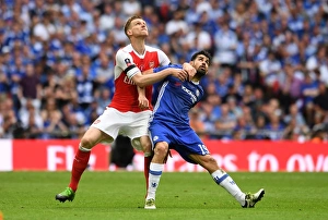 Arsenal V Chelsea - FA Cup Final 2017 Prints: Arsenal vs. Chelsea: Mertesacker vs. Costa - The FA Cup Final Showdown