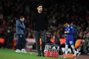 Arsenal V Chelsea 2022-23 Prints: Arsenal vs Chelsea: Mikel Arteta's Intense Focus at Emirates Stadium (2022-23 Premier League)