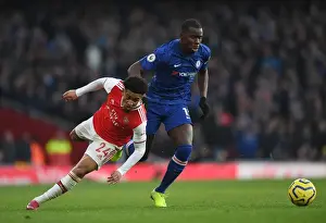 Arsenal V Chelsea 2019-20 Prints: Arsenal vs. Chelsea: Nelson Fouls by Zouma in Intense Premier League Clash (2019-20)