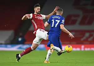 Arsenal V Chelsea 2020-21 Prints: Arsenal vs. Chelsea: Pablo Mari Fouls Mateo Kovacic in Intense Premier League Clash (2020-21)