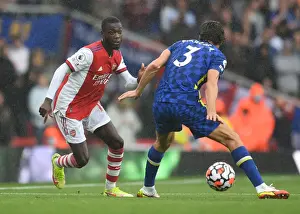 Arsenal V Chelsea 2021-22 Prints: Arsenal vs. Chelsea: Pepe Outmaneuvers Alonso in Premier League Clash