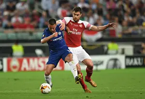 Arsenal V Chelsea Europa League Cup Final 2019 Prints: Arsenal vs. Chelsea Showdown: A Europa League Final Battle - Sokratis vs. Hazard