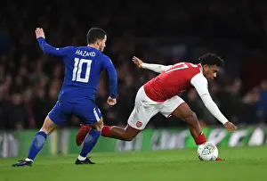 Arsenal V Chelsea - Carabao Cup 2017-18 Prints: Arsenal vs Chelsea Showdown: Iwobi vs Hazard in Carabao Cup Semi-Final Clash