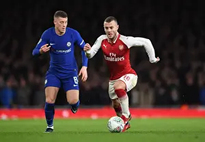Arsenal V Chelsea - Carabao Cup 2017-18 Prints: Arsenal vs Chelsea Showdown: Wilshere vs Barkley in Carabao Cup Semi-Final Clash