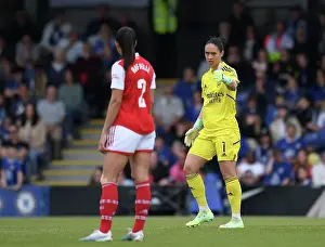 Chelsea Women V Arsenal Women 2022-23 Prints: Arsenal vs. Chelsea: A Tense Moment in the FA Women's Super League Clash