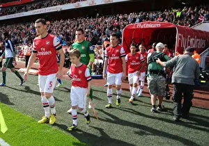 Arsenal V Chelsea 2012-13 Prints: Arsenal vs Chelsea: Thomas Vermaelen Leads The Gunners Out at Emirates Stadium (2012-13)