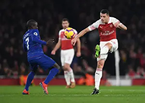 Arsenal V Chelsea 2018-19 Prints: Arsenal vs. Chelsea: Xhaka vs. Kante - Premier League Clash at Emirates Stadium