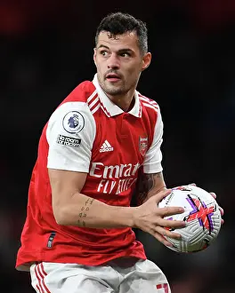 Arsenal V Chelsea 2022-23 Prints: Arsenal vs. Chelsea: Xhaka's Intense Stare-Down at Emirates Stadium (Premier League 2022-23)