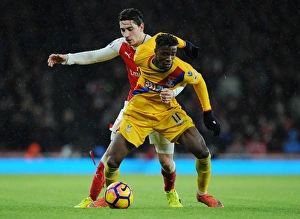 Arsenal V Crystal Palace 2016-17 Prints: Arsenal vs Crystal Palace: Hector Bellerin vs Wilfred Zaha - Premier League Clash at Emirates Stadium (January 2017)