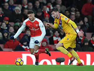 Arsenal V Crystal Palace 2016-17 Prints: Arsenal vs Crystal Palace: Oxlade-Chamberlain Faces Off Against Martin Kelly in Premier League Clash (January 2017)
