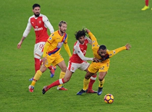 Arsenal V Crystal Palace 2016-17 Prints: Arsenal vs. Crystal Palace: Elneny vs. Puncheon - Intense Battle in the Premier League