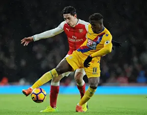Arsenal V Crystal Palace 2016-17 Prints: Arsenal vs Crystal Palace: Hector Bellerin Faces Off Against Wilfred Zaha in Intense Premier League Clash