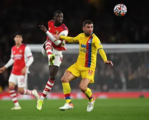 Arsenal V Crystal Palace 2021-22 Prints: Arsenal vs Crystal Palace: Pepe Under Pressure in Premier League Clash