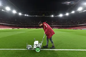 Arsenal V Crystal Palace 2023-24 Prints: Arsenal vs Crystal Palace: Pre-Match Pitch Preparations at Emirates Stadium (2023-24)