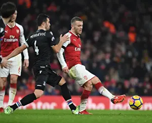 Arsenal V Crystal Palace 2017-18 Prints: Arsenal vs Crystal Palace: Wilshere vs Milivojevic - Intense Battle in the Premier League