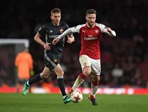 Arsenal V CSKA Moscow 2017-18 Prints: Arsenal vs CSKA Moskva: Mustafi Clashes with Kuchaev in Europa League Quarterfinal