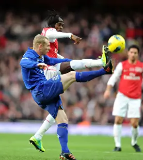Arsenal V Everton 2011-12 Prints: Arsenal vs Everton: Gervinho vs Hibbert in Intense Premier League Clash (2011-12)
