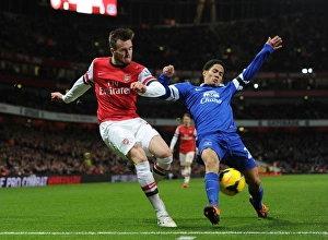 Arsenal V Everton 2013-14 Prints: Arsenal vs. Everton: Jenkinson vs. Pienaar in Intense Premier League Clash