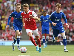 Arsenal V Everton 2021-22 Prints: Arsenal vs. Everton: Martin Odegaard Clashes with Anthony Gordon in Premier League Showdown (2021-22)
