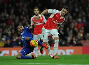 Arsenal V Everton 2015/16 Prints: Arsenal vs Everton: Ozil vs Galloway - Premier League Clash at Emirates Stadium (2015/16)