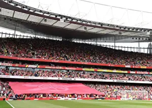 Arsenal V Everton 2021-22 Prints: Arsenal vs. Everton: Passionate Arsenal Fans Gather Before Premier League Showdown at Emirates Stadium