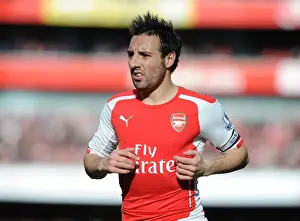 Arsenal Everton 2014-15 Prints: Arsenal vs Everton: Santi Cazorla in Action at the Emirates Stadium