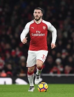 Images Dated 3rd February 2018: Arsenal vs. Everton: Sead Kolasinac in Action at the Emirates Stadium, Premier League 2017-18