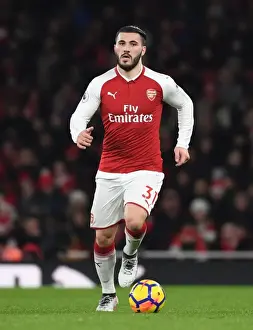 Arsenal vs. Everton: Sead Kolasinac in Action at the Emirates Stadium, Premier League 2017-18