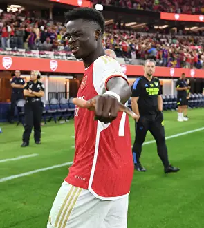 Arsenal vs. FC Barcelona: Bukayo Saka's Emotional Moment at SoFi Stadium (2023-24)