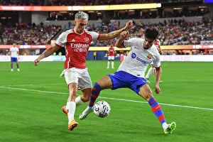 Arsenal V FC Barcelona Pre Season - 2023-24 Prints: Arsenal vs. FC Barcelona: A Fight for Ball Supremacy at SoFi Stadium