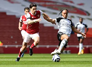Arsenal V Fulham 2020-21 Prints: Arsenal vs. Fulham: Hector Bellerin Faces Off in Empty Emirates Stadium