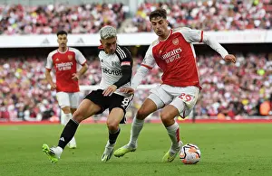 Arsenal vs. Fulham: Kai Havertz Fights for Possession in the 2023-24 Premier League Clash