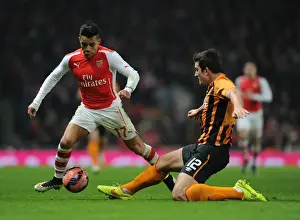 Arsenal V Hull City 2014-15 - FA Cup Prints: Arsenal vs Hull City: FA Cup Clash - Alexis Sanchez vs Harry Maguire Battle