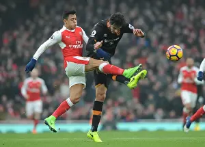 Arsenal V Hull City 2016-17 Prints: Arsenal vs Hull City: Sanchez vs Ranocchia Clash in Premier League Showdown