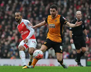 Arsenal V Hull City - FA Cup 2015-16 Prints: Arsenal vs Hull City: Theo Walcott vs Alex Bruce - FA Cup Fifth Round Clash