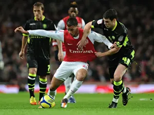 Arsenal V Leeds United FA Cup 2011-12 Prints: Arsenal vs Leeds United: Chamakh vs O'Dea - FA Cup Clash at Emirates Stadium