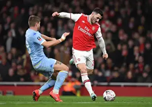Arsenal V Leeds United FA Cup 2019-20 Prints: Arsenal vs Leeds United: A FA Cup Battle - Kolasinac vs Berardi