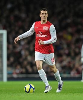 Arsenal v Leeds United FA Cup 2011-12 Collection: Arsenal vs Leeds United: FA Cup Clash - Sebastien Squillaci Focus