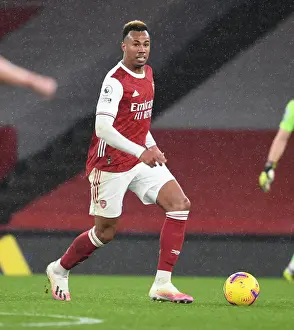 Arsenal V Leeds United 2020-21 Prints: Arsenal vs Leeds United: Gabriel in Action at the Emirates Stadium, Premier League 2020-21
