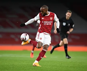 Arsenal vs Leicester City: Alex Lacazette at Emirates Stadium during the 2020-21 Premier League Match (Behind Closed Doors)