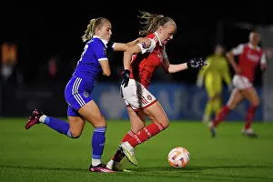 Arsenal Women V Leicester City Women 2022-23 Prints: Arsenal vs Leicester City: A Battle for Control in the FA Women's Super League