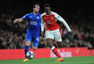 Arsenal V Leicester City 2016-17 Prints: Arsenal vs Leicester City: A Battle Between Welbeck and Fuchs