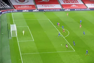 Arsenal V Leicester City 2020-21 Prints: Arsenal vs Leicester City: Emirates Stadium Battle in Empty Stands (2020-21)