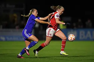 Arsenal Women V Leicester City Women 2022-23 Prints: Arsenal vs Leicester City: A Fight for Supremacy in the FA Women's Super League - Battle for Possession