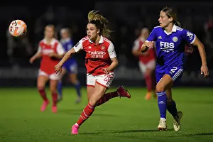 Arsenal Women V Leicester City Women 2022-23 Prints: Arsenal vs Leicester City: A Fight for Supremacy in the FA Women's Super League - Battle for Possession