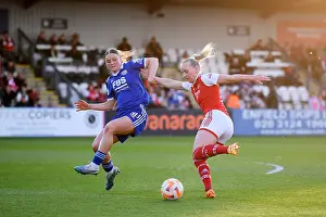 Arsenal Women V Leicester City Women 2022-23 Prints: Arsenal vs Leicester City: A Fight for Supremacy in the FA Women's Super League - Battle for Possession