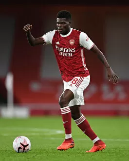 Images Dated 25th October 2020: Arsenal vs Leicester City: Thomas Partey in Action at Empty Emirates Stadium, Premier League 2020-21