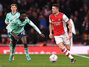 Arsenal V Leicester City 2021-22 Prints: Arsenal vs Leicester City: Xhaka vs Ndidi Clash in Premier League Showdown