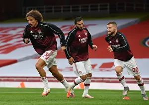 Arsenal V Leicester City 2019-20 Prints: Arsenal vs Leicester: David Luiz Warming Up Ahead of Premier League Clash at Emirates Stadium