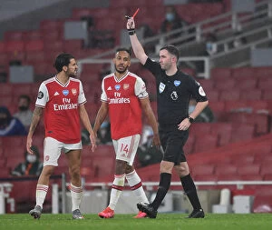 Arsenal v Leicester City 2019-20 Collection: Arsenal vs Leicester: Intense Premier League Clash Seees Ref Chris Kavanagh Dish Out Red Cards